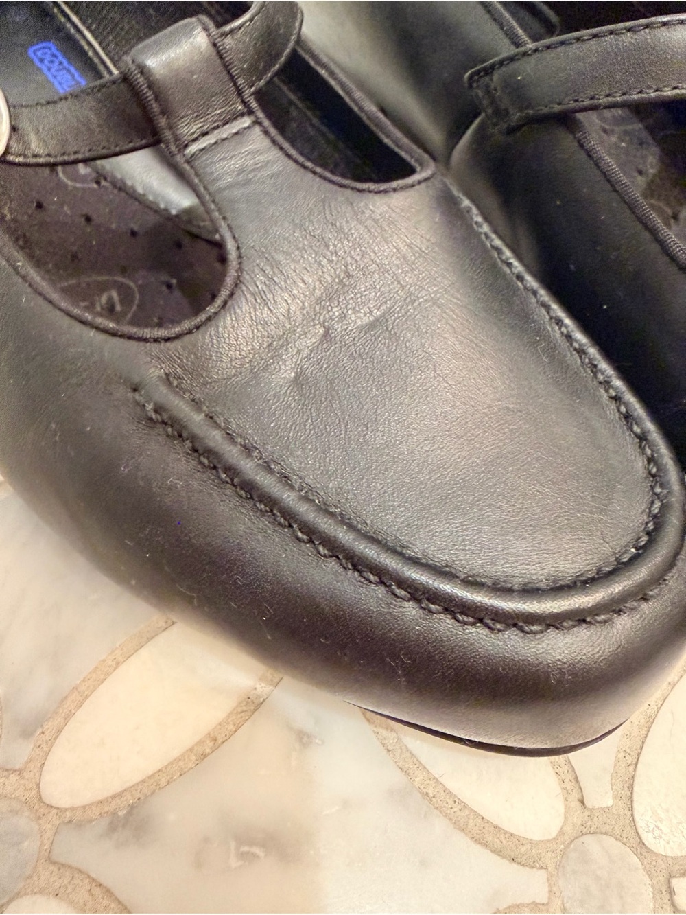 Dr. Scholl's Leather T-Strap Comfort Mary Jane Pumps Black Size 11 W Wide Width - Picture 11 of 13
